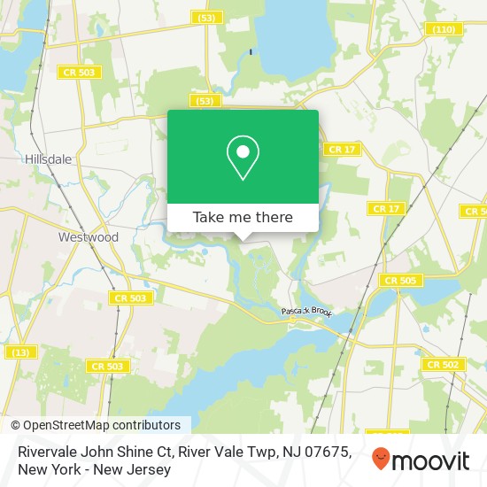 Mapa de Rivervale John Shine Ct, River Vale Twp, NJ 07675