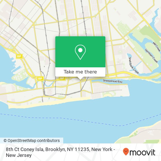 Mapa de 8th Ct Coney Isla, Brooklyn, NY 11235