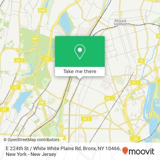 E 224th St / White White Plains Rd, Bronx, NY 10466 map