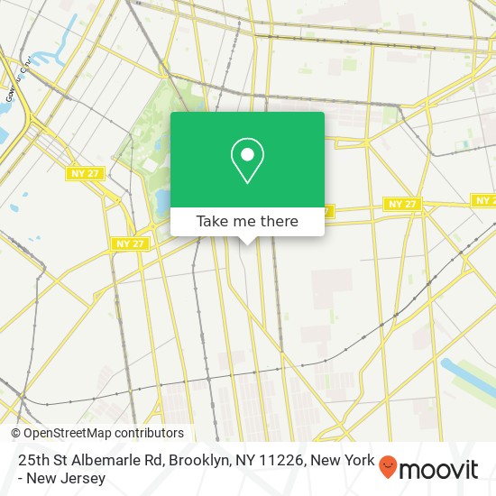 Mapa de 25th St Albemarle Rd, Brooklyn, NY 11226