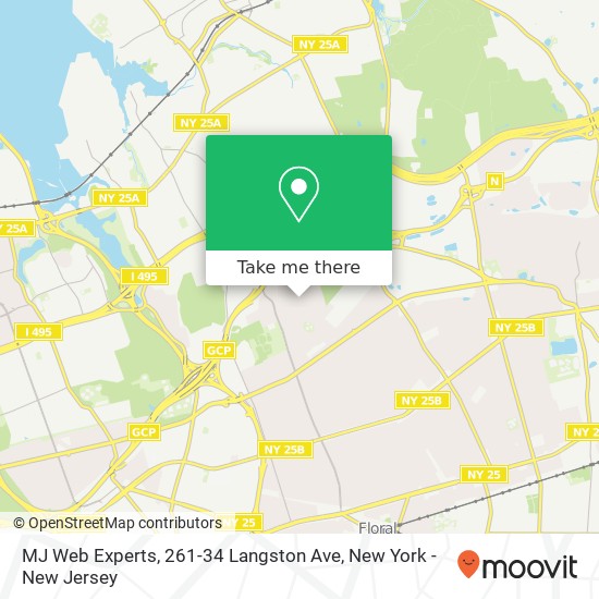 Mapa de MJ Web Experts, 261-34 Langston Ave