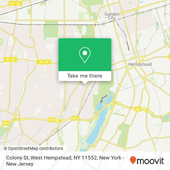 Mapa de Colony St, West Hempstead, NY 11552