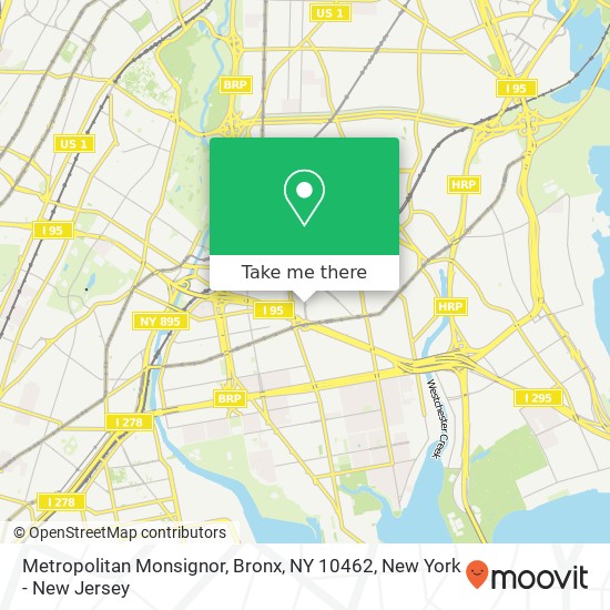 Mapa de Metropolitan Monsignor, Bronx, NY 10462