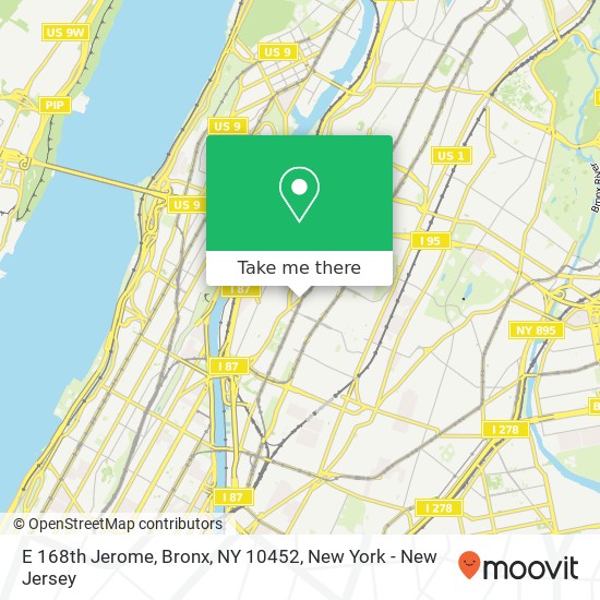 Mapa de E 168th Jerome, Bronx, NY 10452