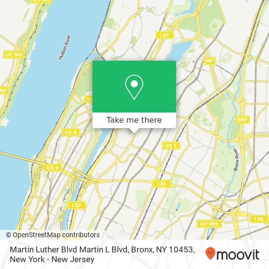 Mapa de Martin Luther Blvd Martin L Blvd, Bronx, NY 10453