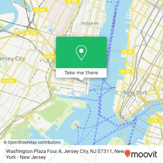 Mapa de Washington Plaza Four A, Jersey City, NJ 07311