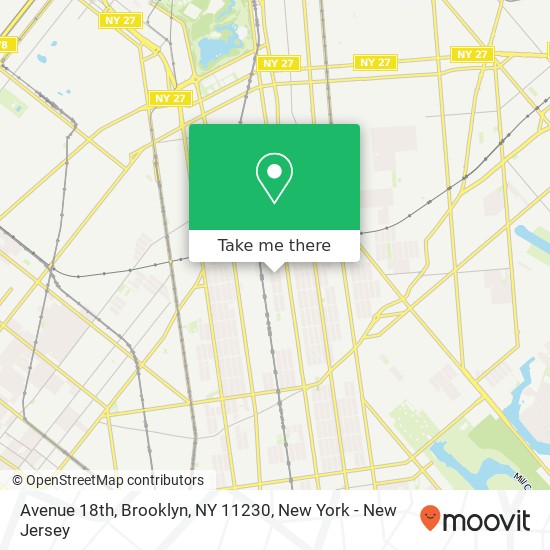 Mapa de Avenue 18th, Brooklyn, NY 11230