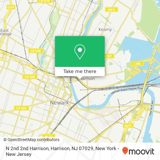 Mapa de N 2nd 2nd Harrison, Harrison, NJ 07029