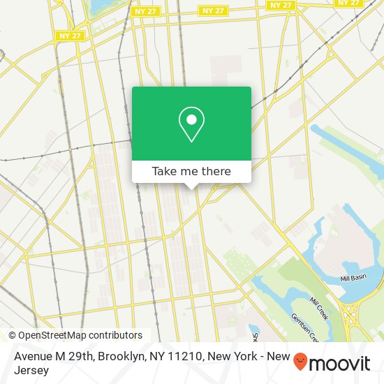 Mapa de Avenue M 29th, Brooklyn, NY 11210