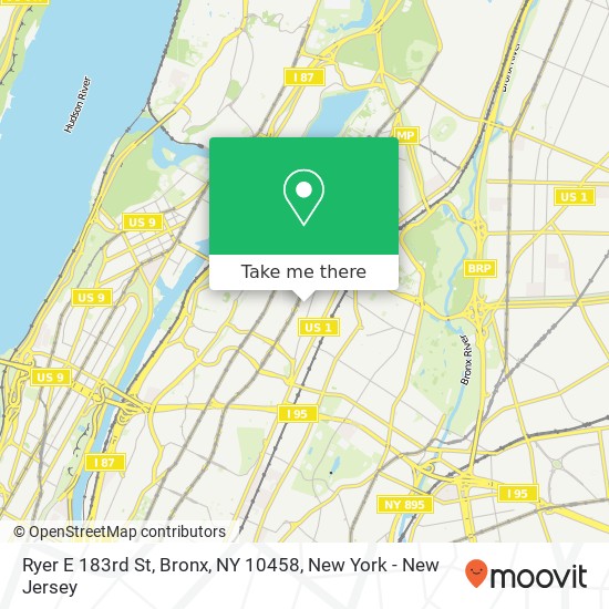 Mapa de Ryer E 183rd St, Bronx, NY 10458