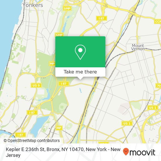 Mapa de Kepler E 236th St, Bronx, NY 10470