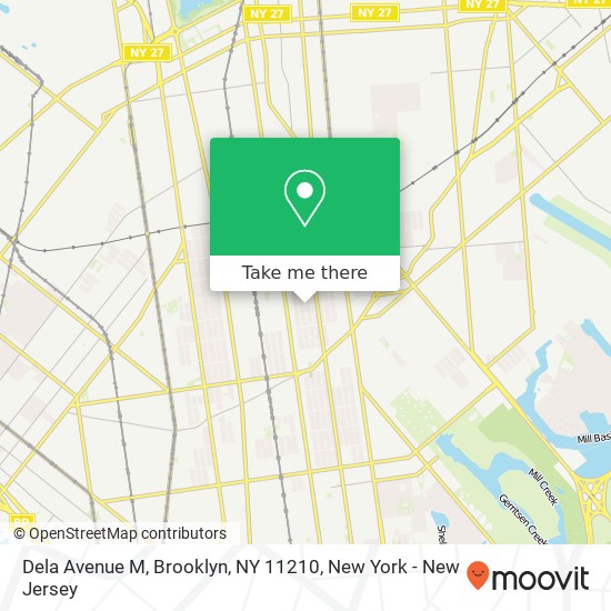 Mapa de Dela Avenue M, Brooklyn, NY 11210