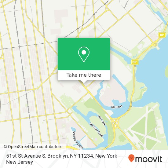 Mapa de 51st St Avenue S, Brooklyn, NY 11234