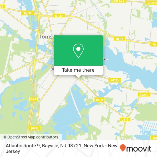 Mapa de Atlantic Route 9, Bayville, NJ 08721