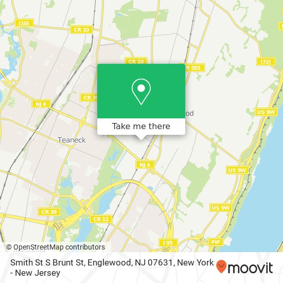 Mapa de Smith St S Brunt St, Englewood, NJ 07631