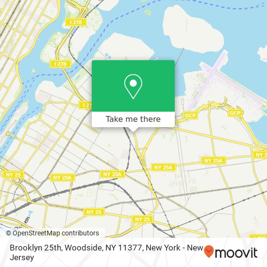 Mapa de Brooklyn 25th, Woodside, NY 11377