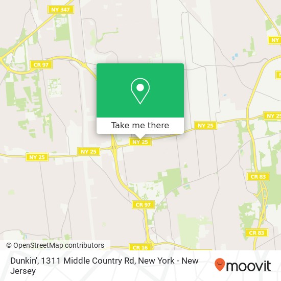 Dunkin', 1311 Middle Country Rd map