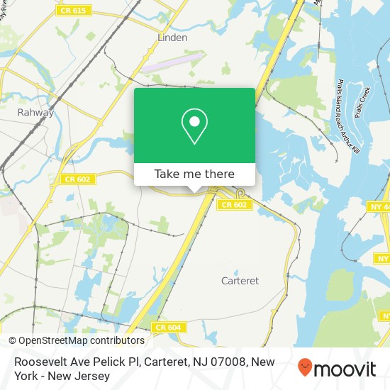 Roosevelt Ave Pelick Pl, Carteret, NJ 07008 map