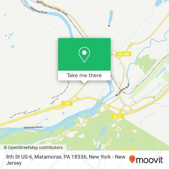 Mapa de 8th St US-6, Matamoras, PA 18336