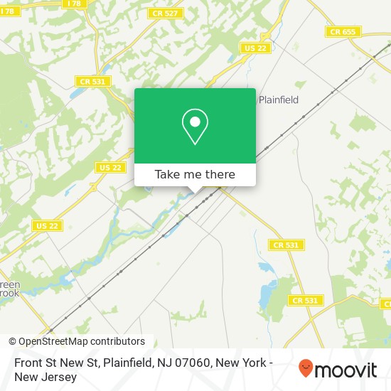 Mapa de Front St New St, Plainfield, NJ 07060