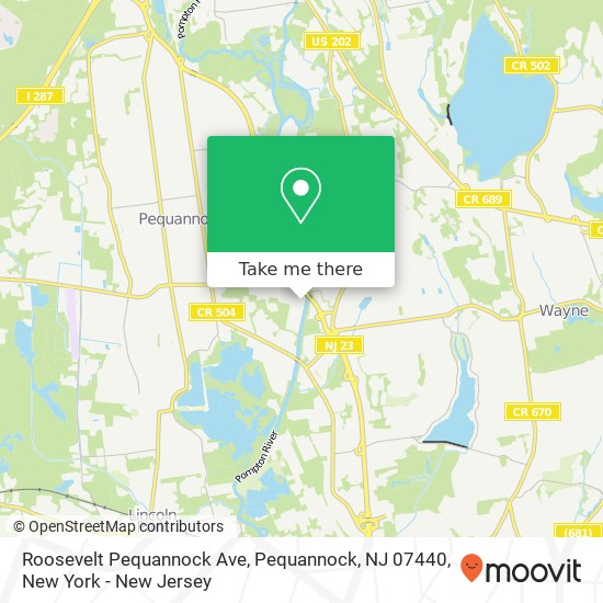 Mapa de Roosevelt Pequannock Ave, Pequannock, NJ 07440