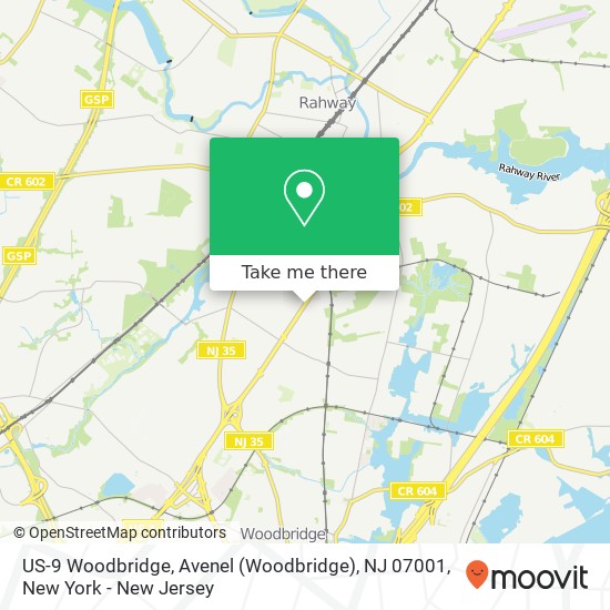 US-9 Woodbridge, Avenel (Woodbridge), NJ 07001 map