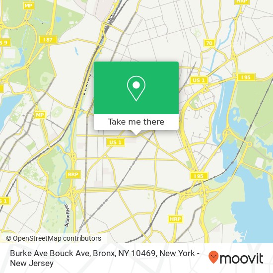 Mapa de Burke Ave Bouck Ave, Bronx, NY 10469