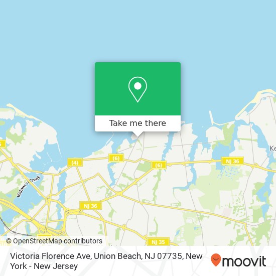 Mapa de Victoria Florence Ave, Union Beach, NJ 07735