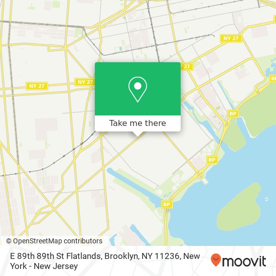 Mapa de E 89th 89th St Flatlands, Brooklyn, NY 11236