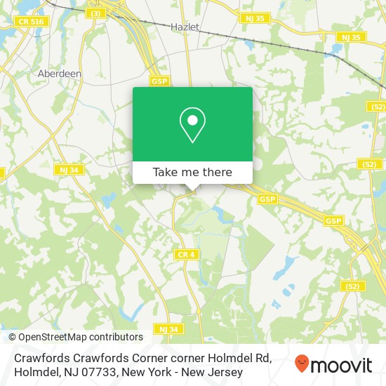 Mapa de Crawfords Crawfords Corner corner Holmdel Rd, Holmdel, NJ 07733