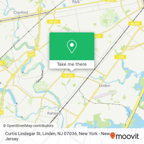 Mapa de Curtis Lindegar St, Linden, NJ 07036