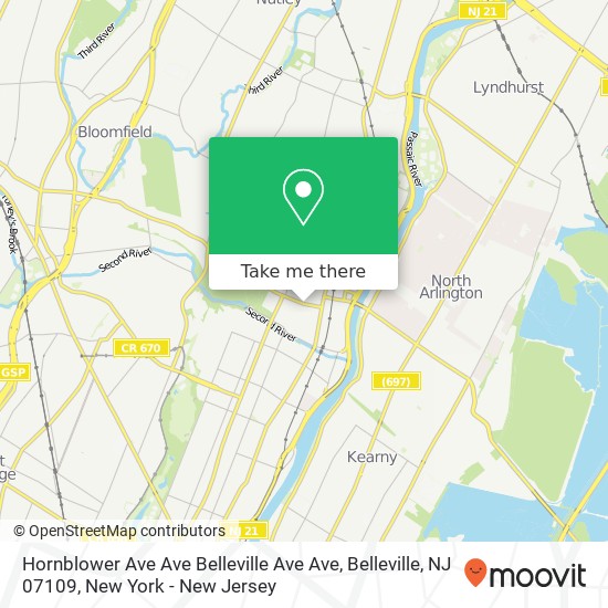 Hornblower Ave Ave Belleville Ave Ave, Belleville, NJ 07109 map