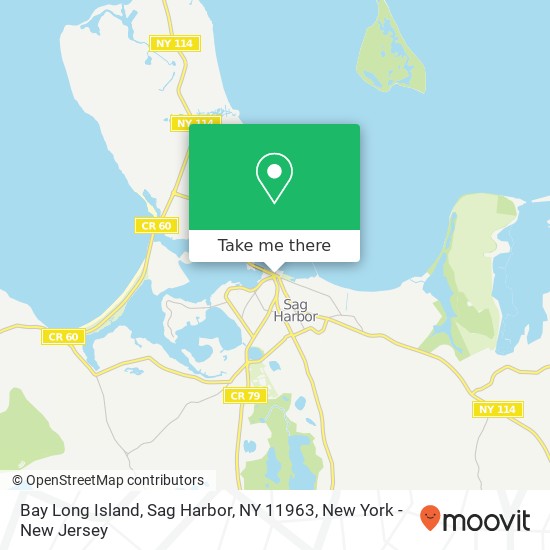 Mapa de Bay Long Island, Sag Harbor, NY 11963