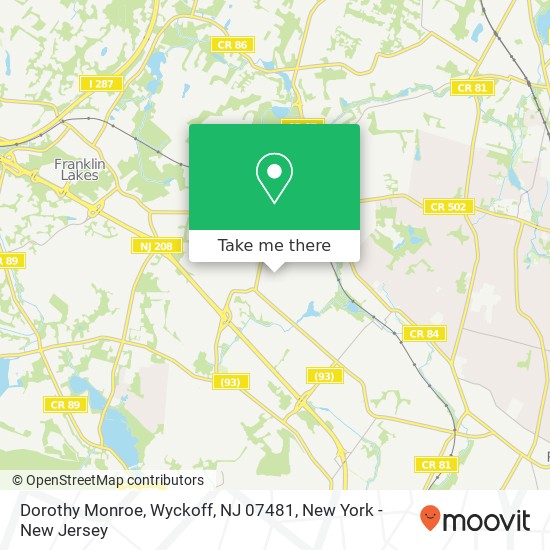 Mapa de Dorothy Monroe, Wyckoff, NJ 07481