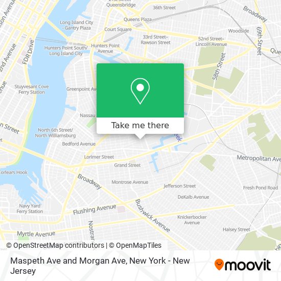 Maspeth Ave and Morgan Ave map