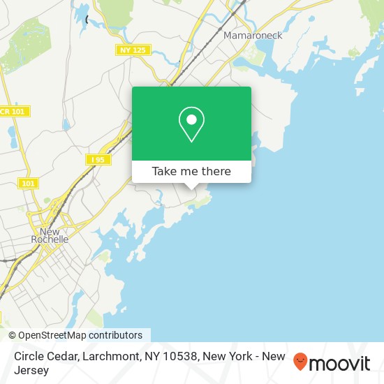 Mapa de Circle Cedar, Larchmont, NY 10538