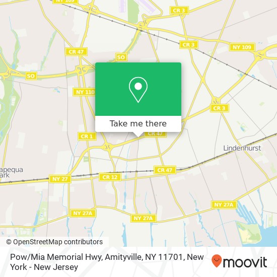 Pow / Mia Memorial Hwy, Amityville, NY 11701 map