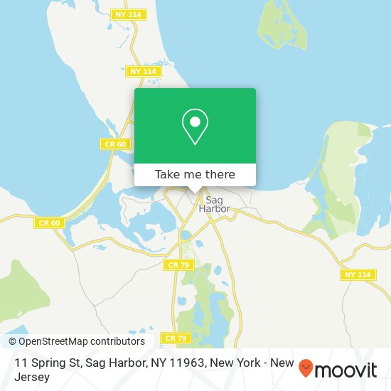 Mapa de 11 Spring St, Sag Harbor, NY 11963