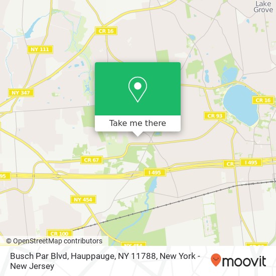 Mapa de Busch Par Blvd, Hauppauge, NY 11788