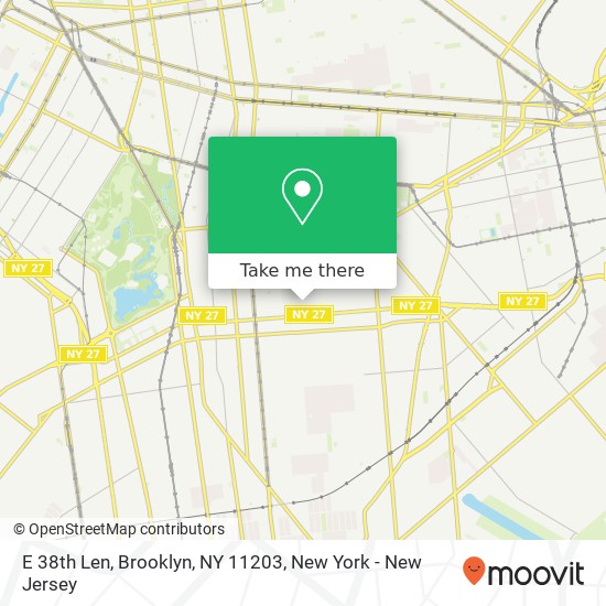 Mapa de E 38th Len, Brooklyn, NY 11203