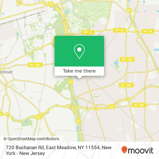 Mapa de 720 Buchanan Rd, East Meadow, NY 11554