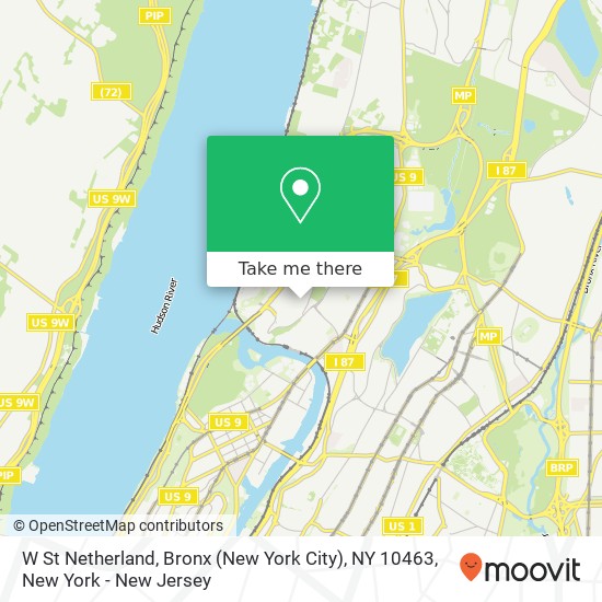 Mapa de W St Netherland, Bronx (New York City), NY 10463