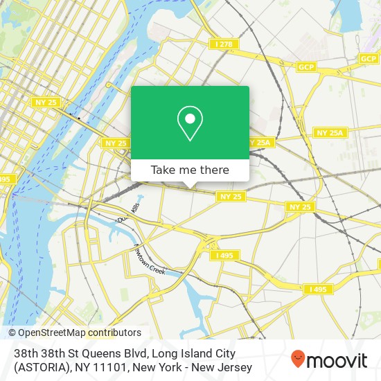 Mapa de 38th 38th St Queens Blvd, Long Island City (ASTORIA), NY 11101