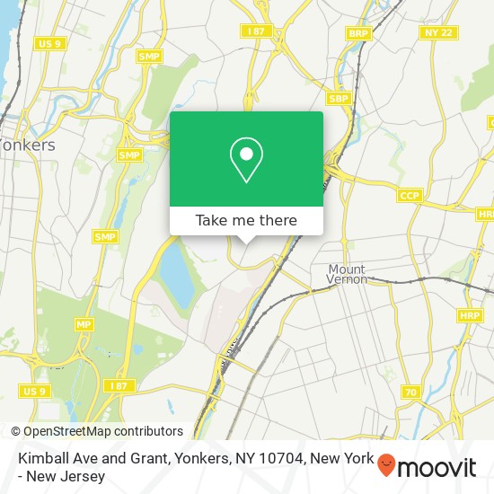 Mapa de Kimball Ave and Grant, Yonkers, NY 10704