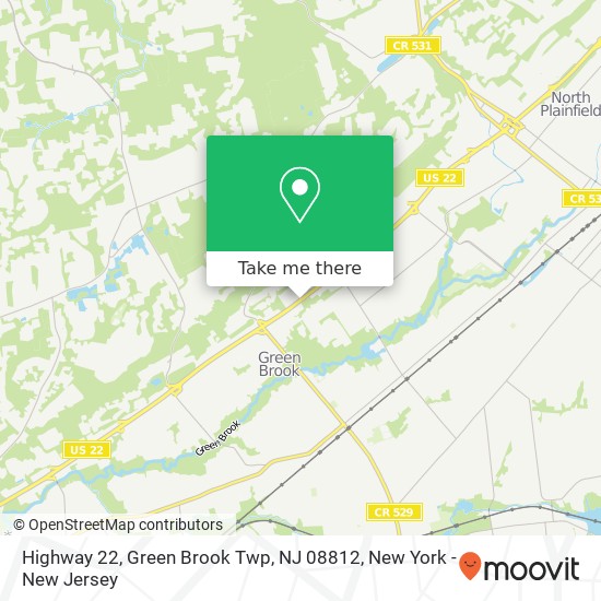 Mapa de Highway 22, Green Brook Twp, NJ 08812