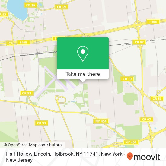 Mapa de Half Hollow Lincoln, Holbrook, NY 11741
