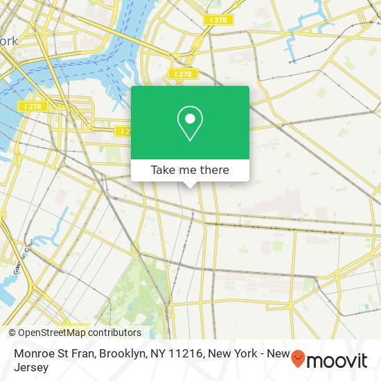 Mapa de Monroe St Fran, Brooklyn, NY 11216