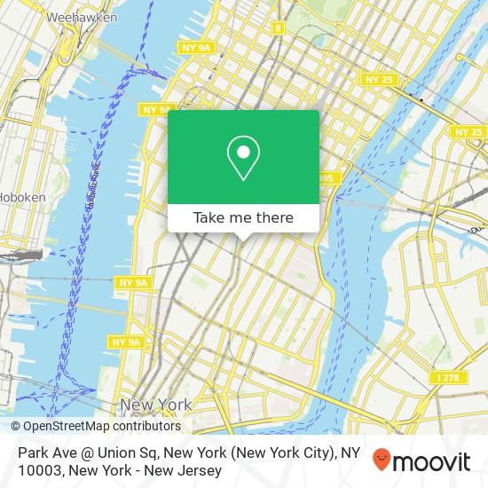 Mapa de Park Ave @ Union Sq, New York (New York City), NY 10003