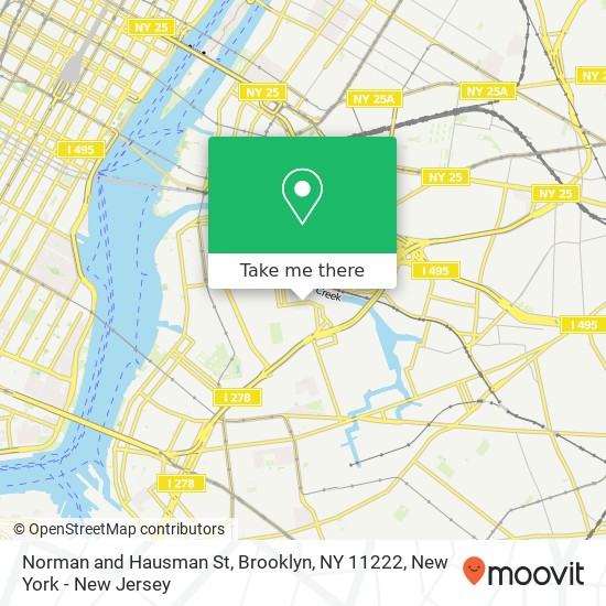 Norman and Hausman St, Brooklyn, NY 11222 map