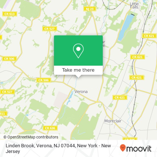 Mapa de Linden Brook, Verona, NJ 07044